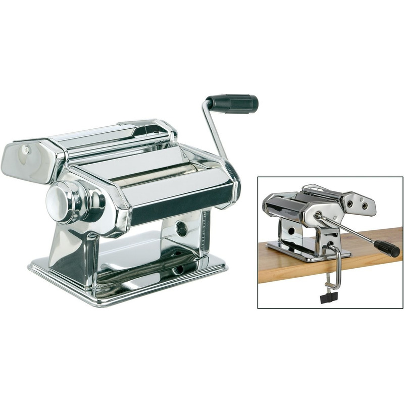 RVS pastamachine met tafelgreep 20,5 x 19,3 x 15,5 cm - Pastamakers / pastamachines - Silver