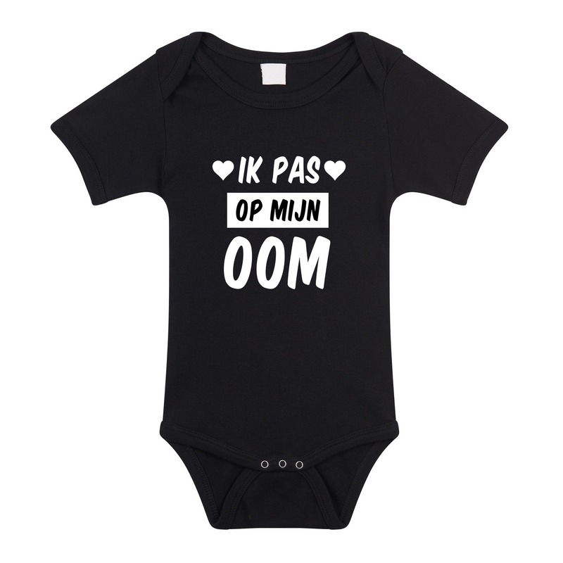 Bellatio Decorations Ik pas op mijn oom tekst baby rompertje meisjes en jongens - Kraamcadeau - Babykleding - Zwart