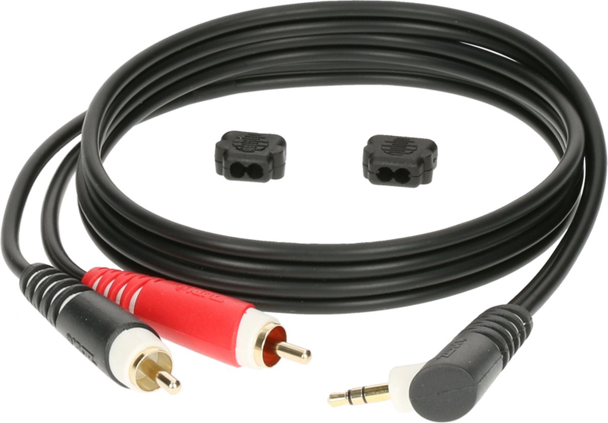 Klotz AY7A0200 2x RCA 2p - 1x mini-jack 3p haaks verloopkabel 2m