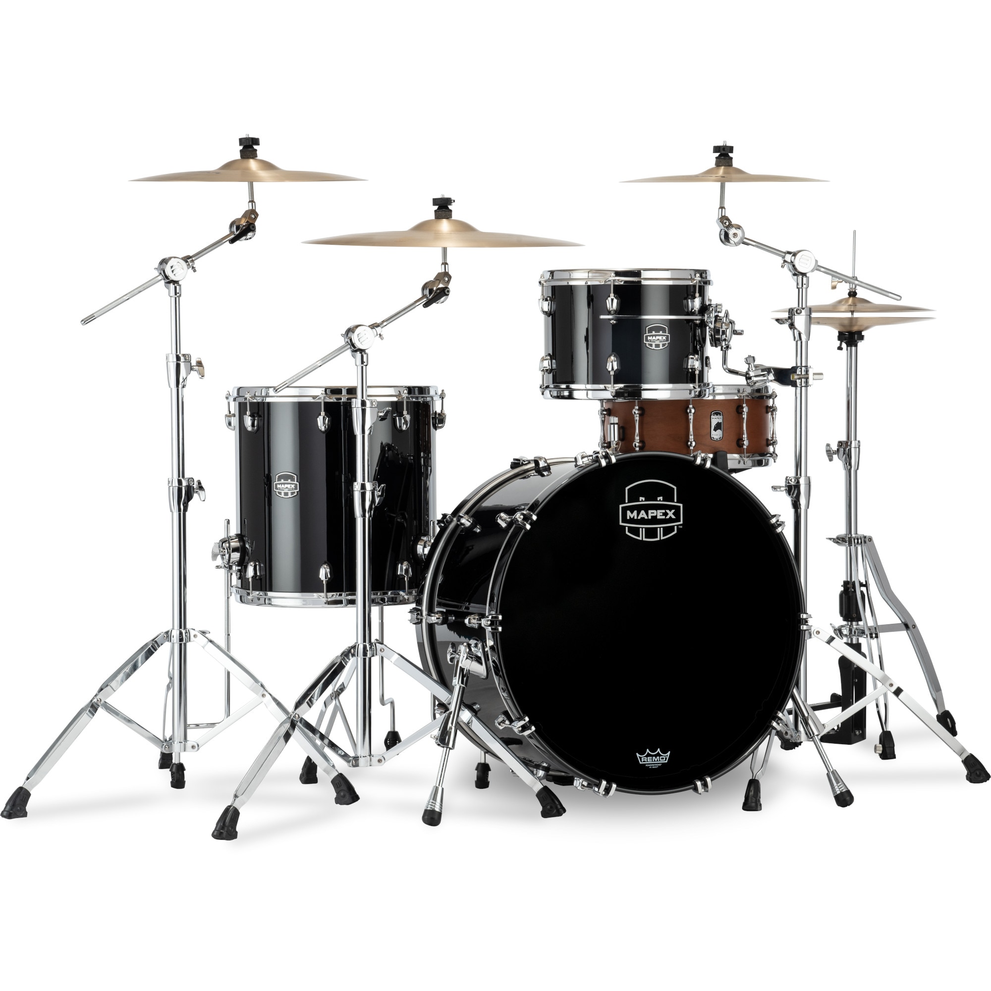 Mapex SE446XHPB Saturn Evo. Hybrid Rock Powerhouse Piano Black 3d. shellset