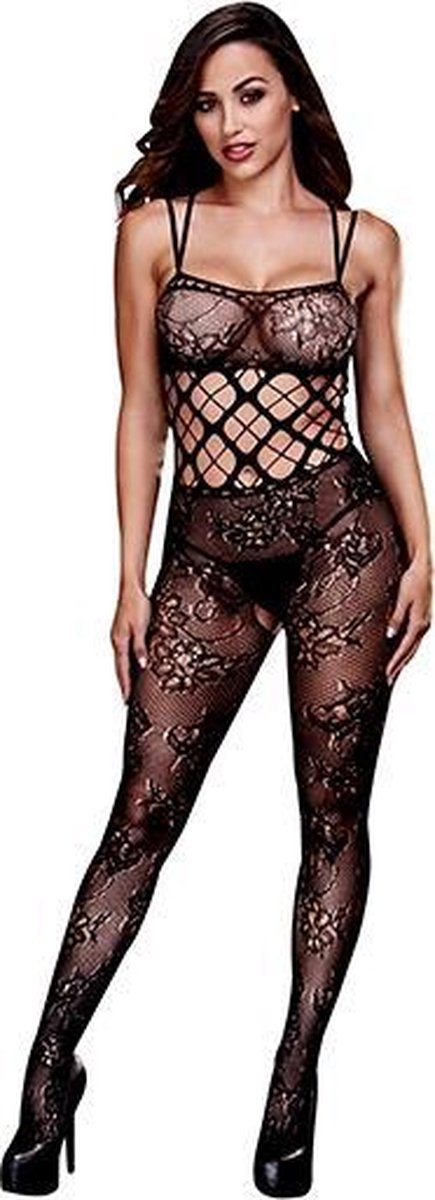 Baci -Sexy Kruisloze Catsuit - Zwart