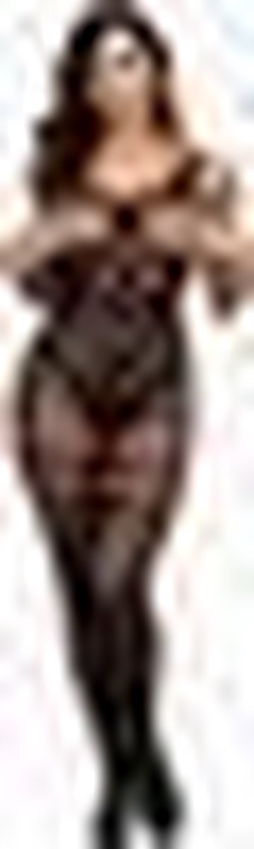 Baci - Sexy Catsuit Met Open Cups - Zwart