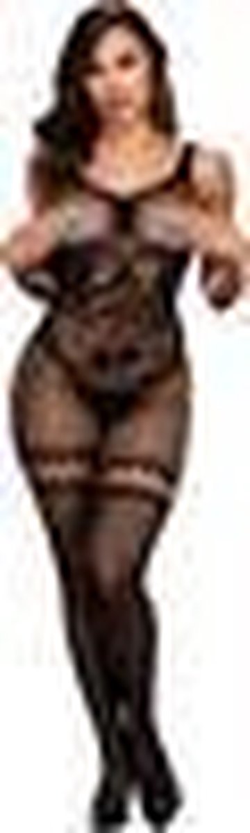 Baci - Sexy Catsuit Met Open Cups - Zwart