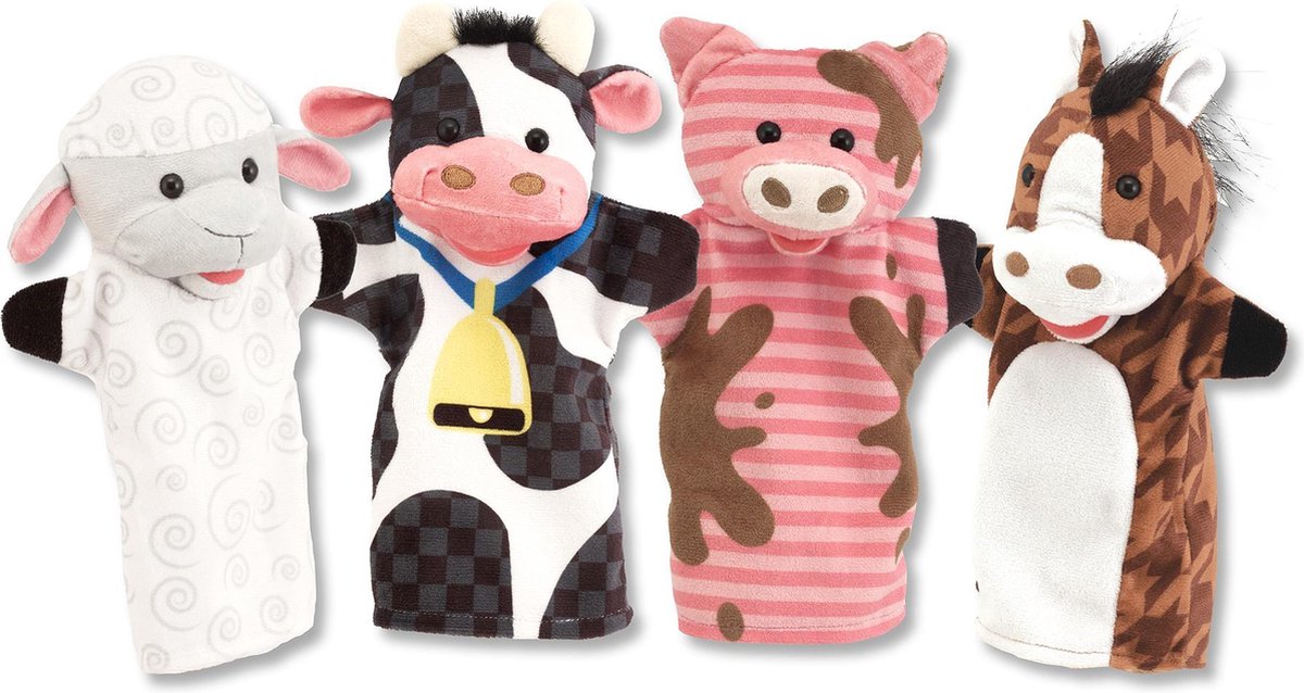 Melissa & Doug Handpoppen Boerderijdieren 4 Stuks
