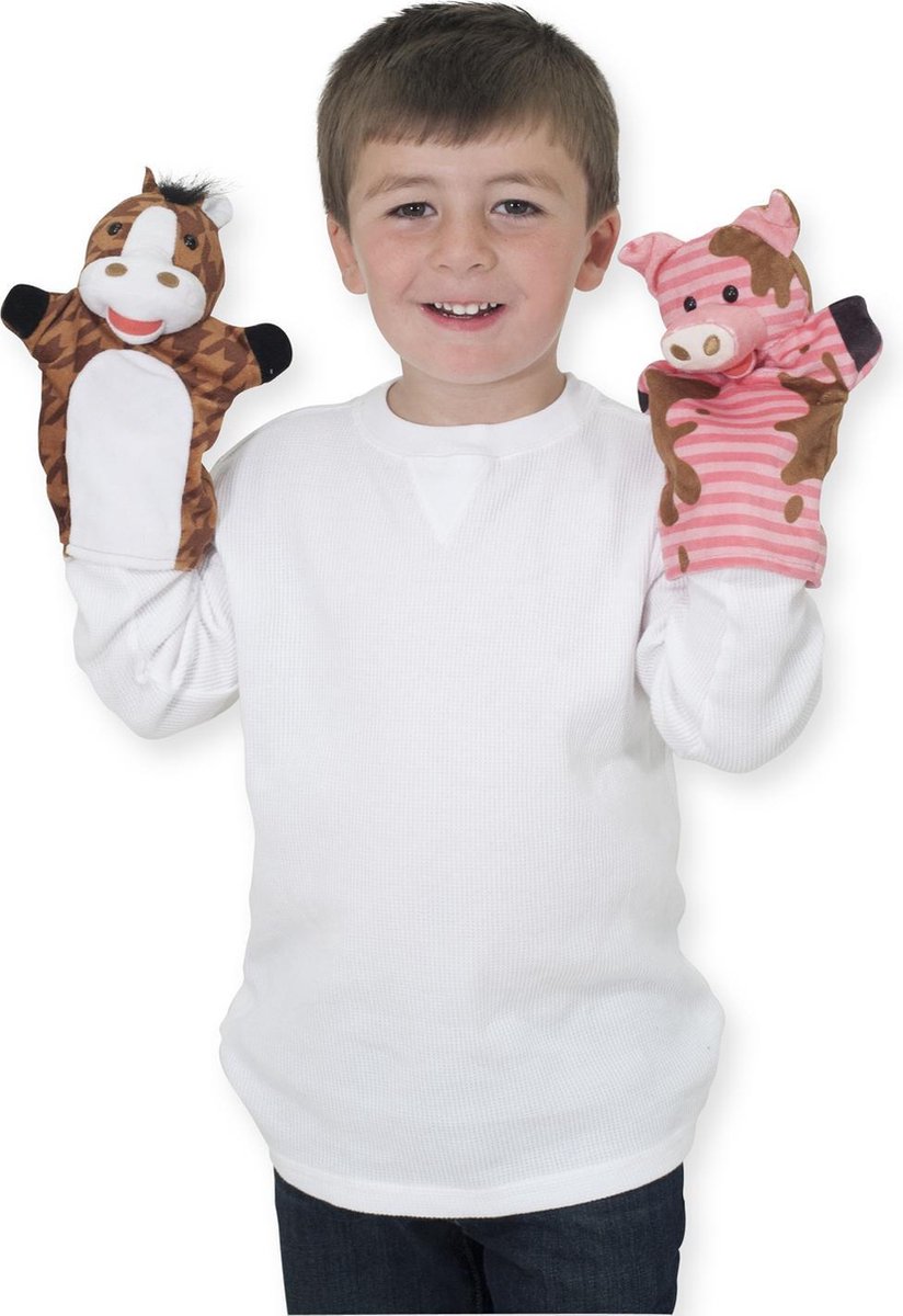 Melissa & Doug Handpoppen Boerderijdieren 4 Stuks