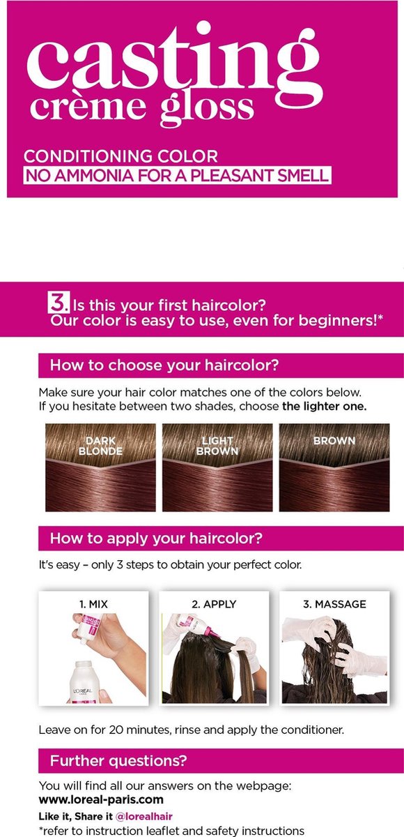 L'Oreal Paris Casting Creme Gloss 550 Licht Mahonie Per stuk - Bruin