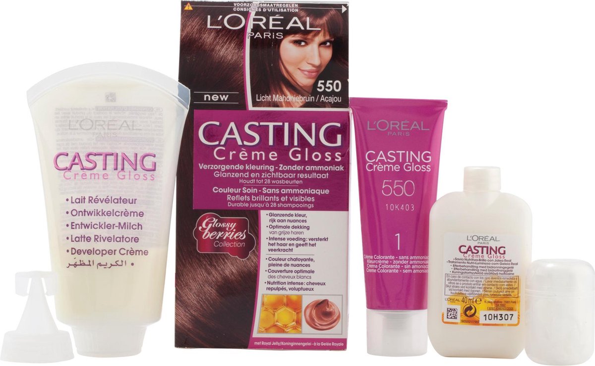 L'Oreal Paris Casting Creme Gloss 550 Licht Mahonie Per stuk - Bruin
