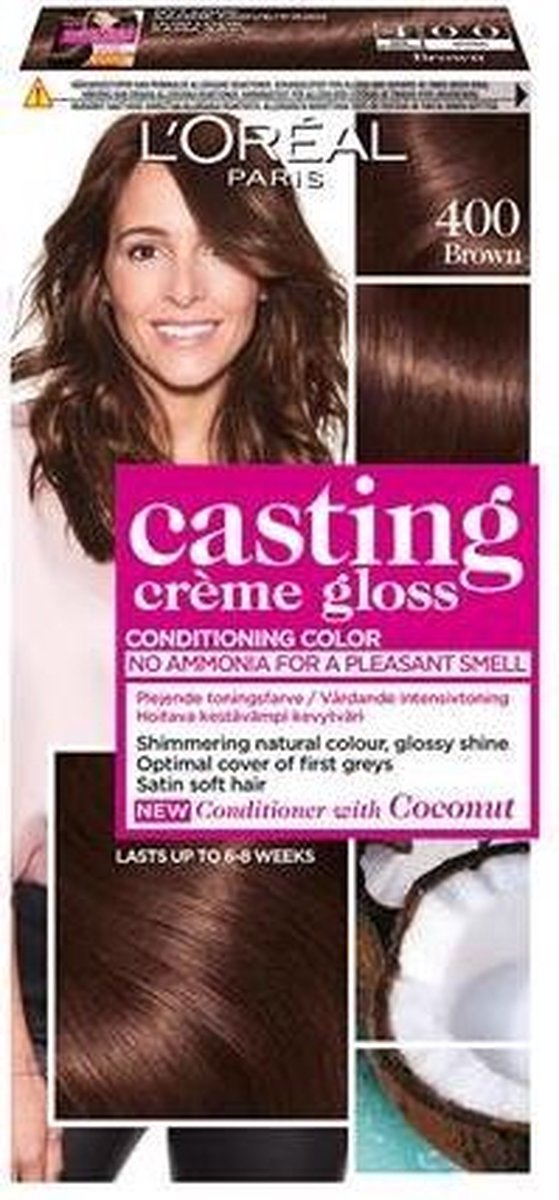 L'Oreal Paris Casting Creme Gloss 400 Midden Per stuk - Bruin