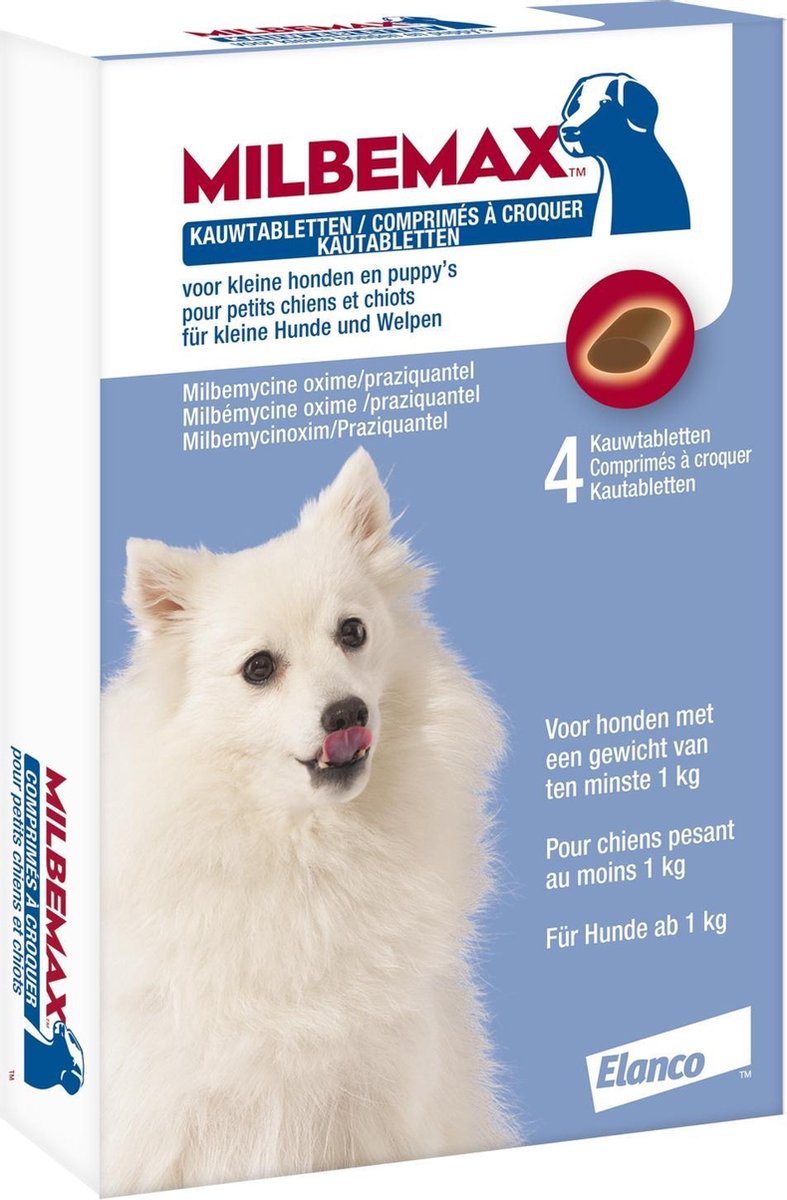 Milbemax Kauwtabletten Hond Klein Chewy 4 tabl. en lt5kg