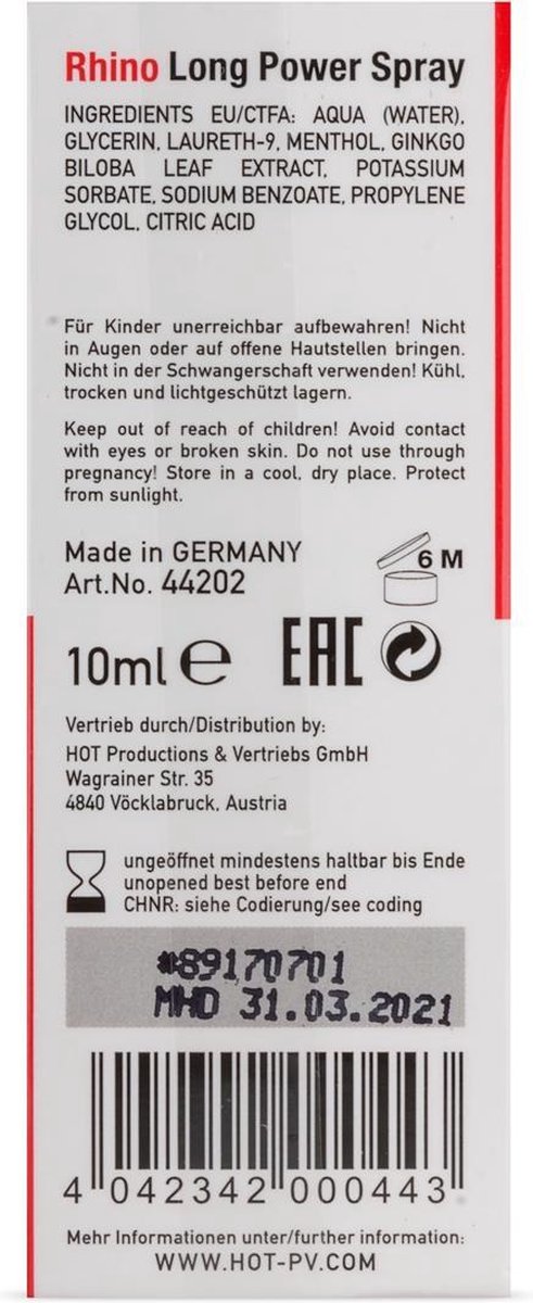 Hot Rhino Long Power Spray