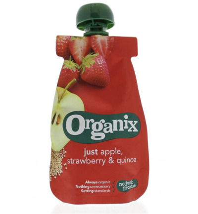 Organix Just Pouch Appel-aardbei en Quinoa 12 100gram