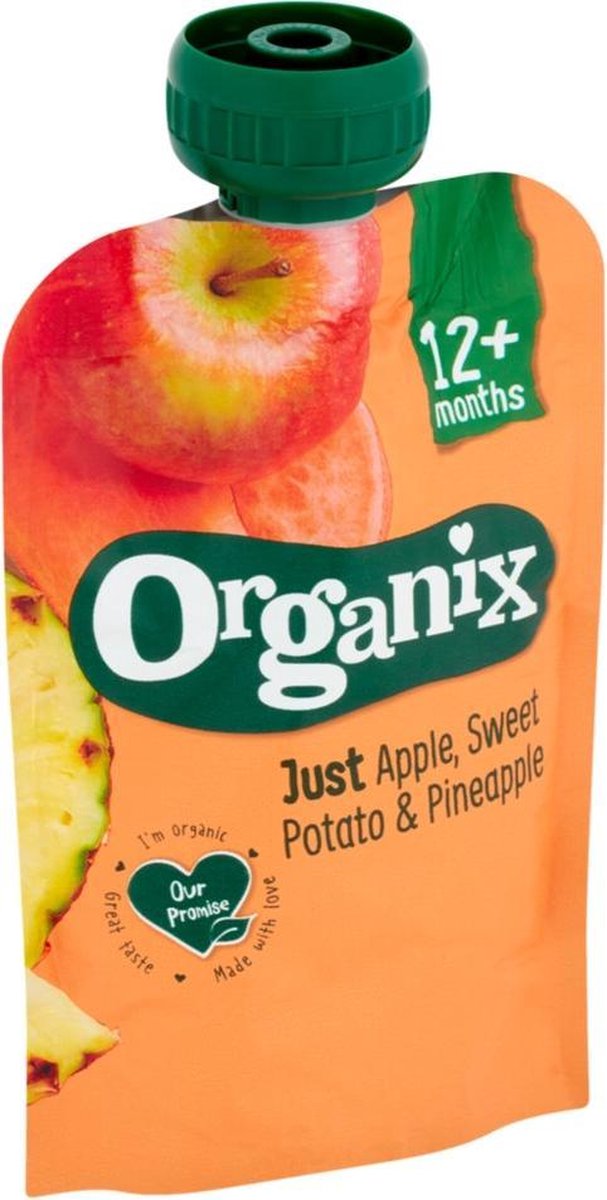 Organix Just Pouch Appel-zoete Aardappel en Ananas 6 100gram