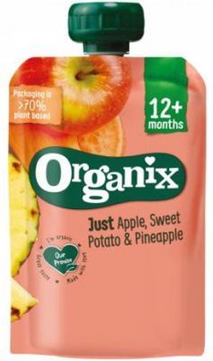 Organix Just Pouch Appel-zoete Aardappel en Ananas 6 100gram