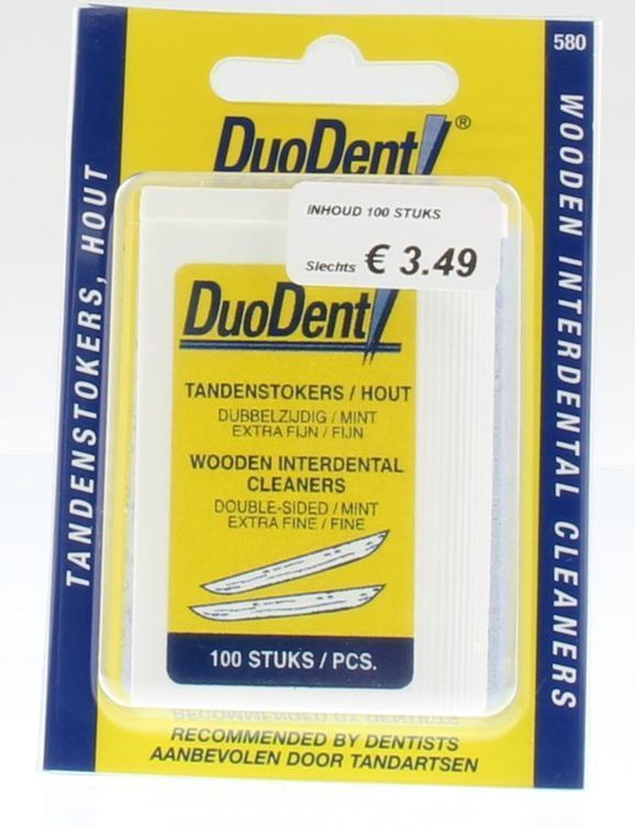 Duodent Tandenstokers Hout Fijn Mint 580 100stuks