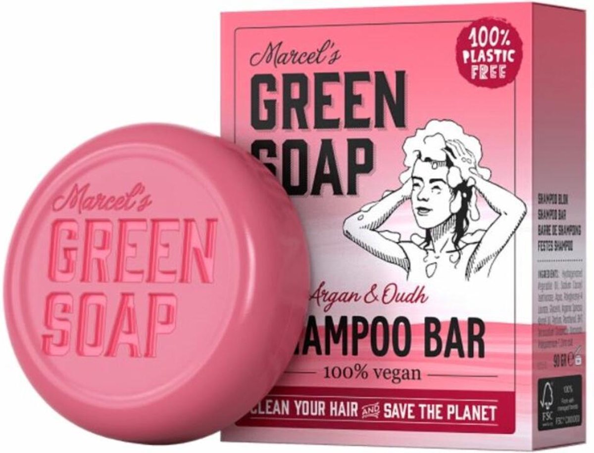 Marcels Green Soap Argan en Oudh Shampoobar 90gram
