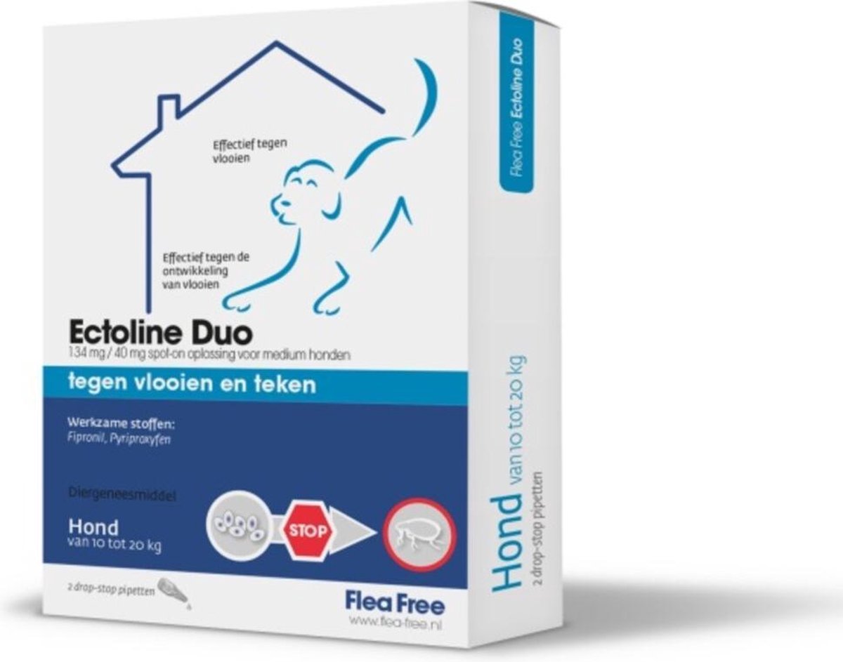 Flea Free Ectoline Duo Hond 2-10kg Pipet