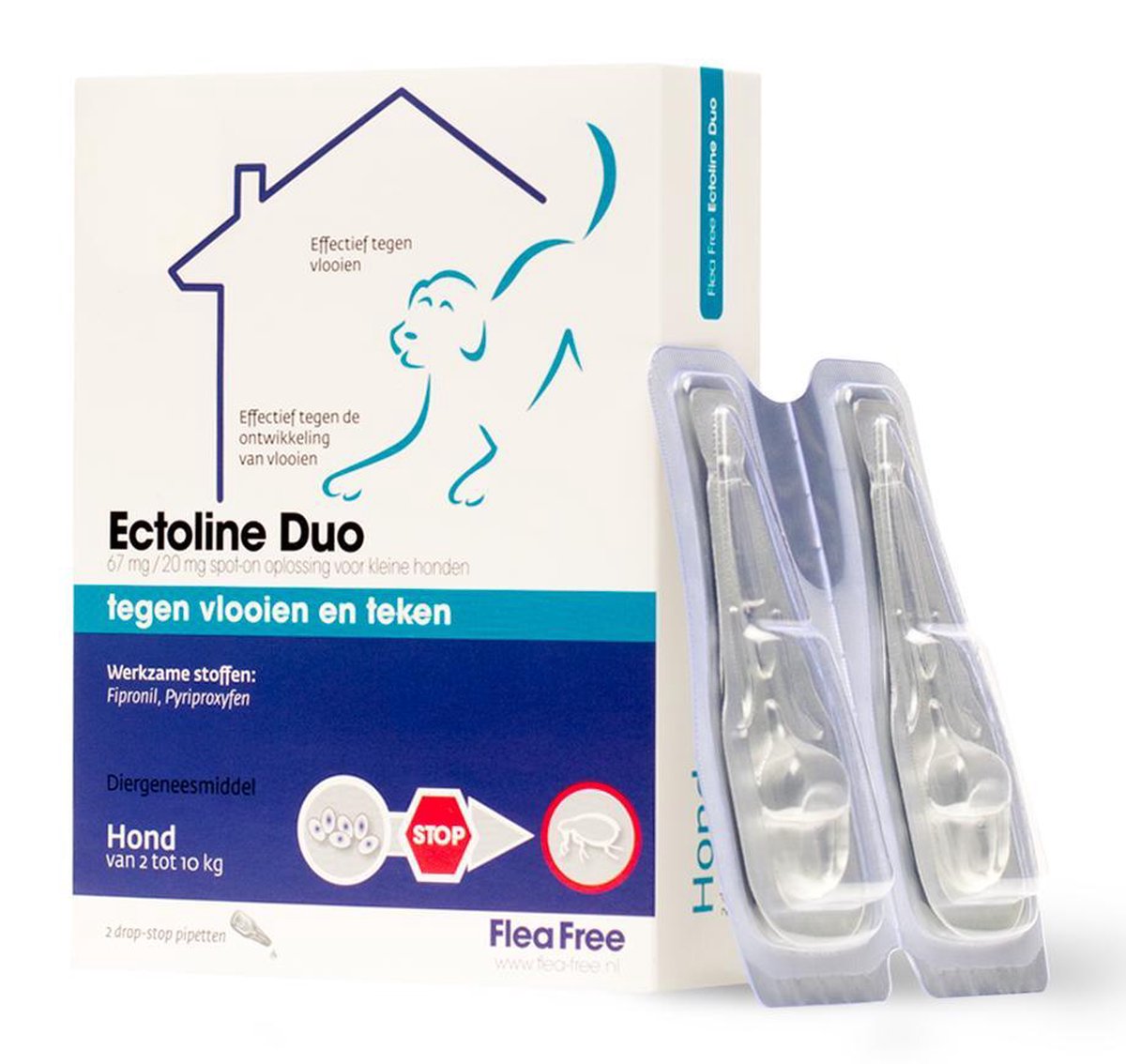 Flea Free Ectoline Duo Hond 2-10kg Pipet