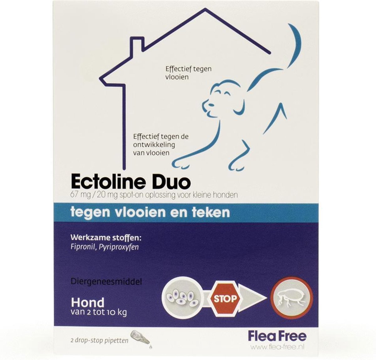 Flea Free Ectoline Duo Hond 2-10kg Pipet