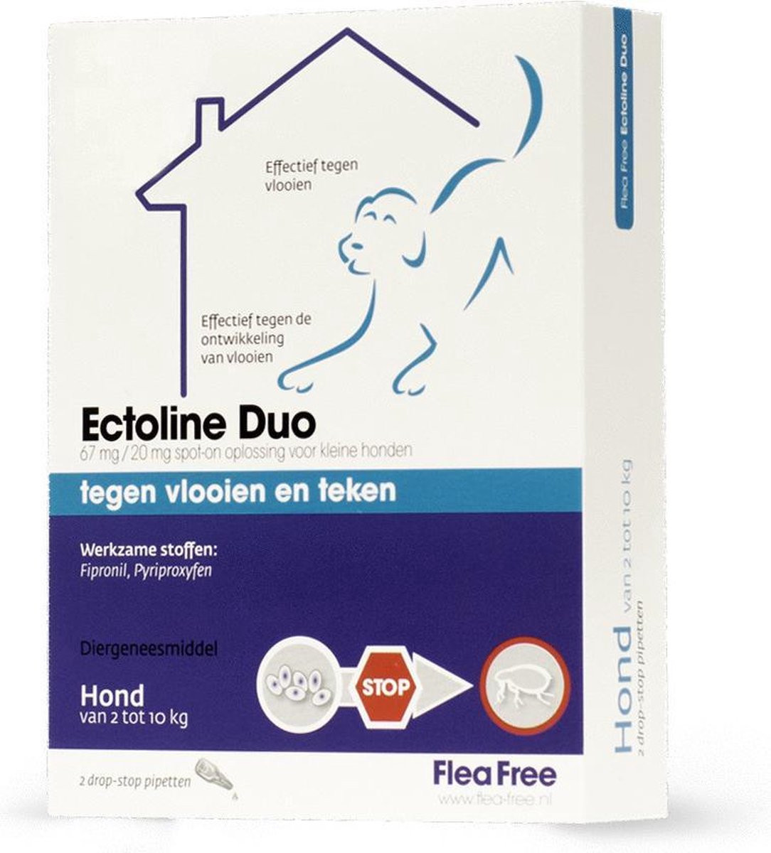 Flea Free Ectoline Duo Hond 2-10kg Pipet