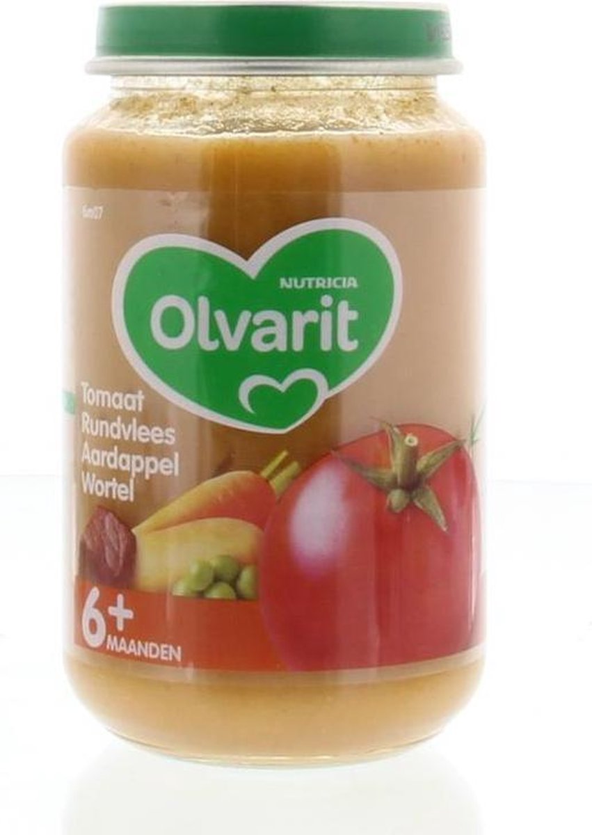 Olvarit 6m07 Tomaat Rundvlees Aardappel Wortel 200gram