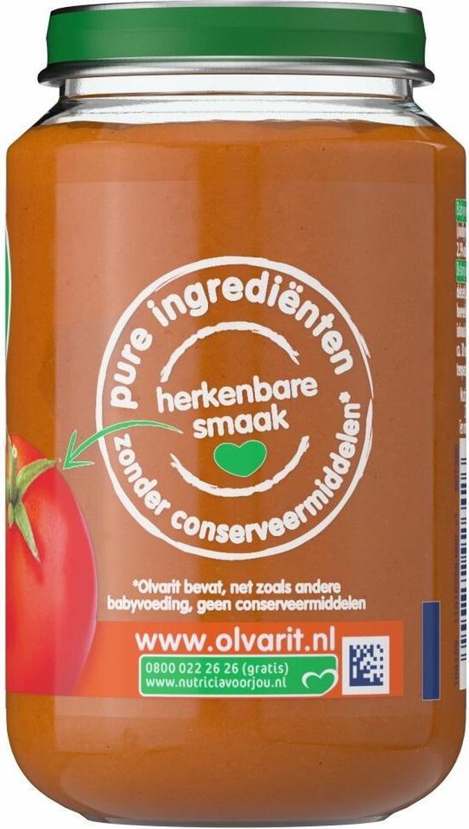 Olvarit 6m07 Tomaat Rundvlees Aardappel Wortel 200gram