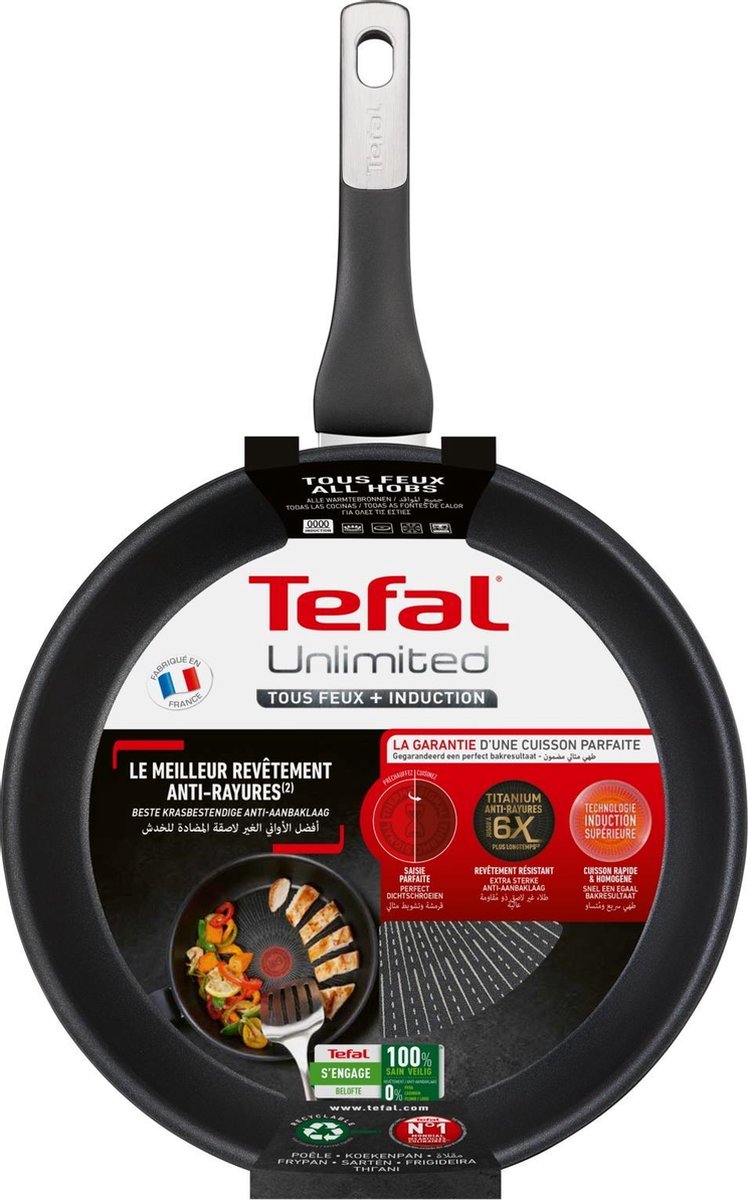 Tefal Unlimited Koekenpan 24 cm - Zwart