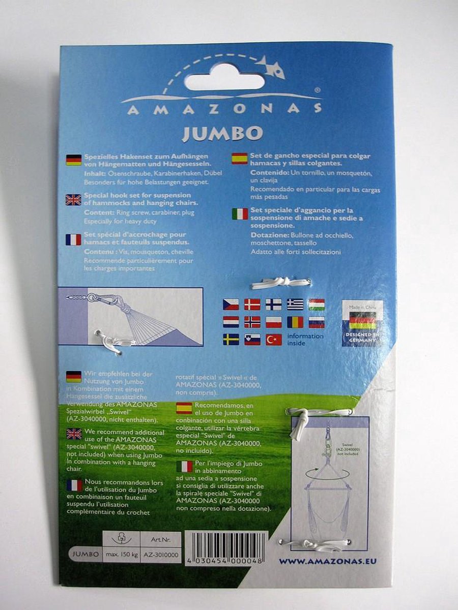 Amazonas Jumbo Haakset Hangmat en Hangstoel Zilver - Silver