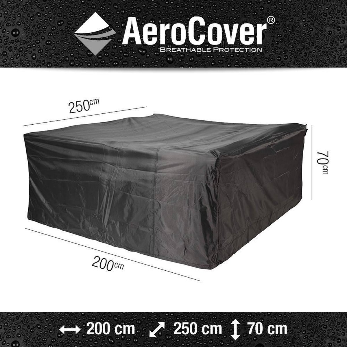 AeroCover Tuinsethoes B 200 x D 250 cm - Grijs
