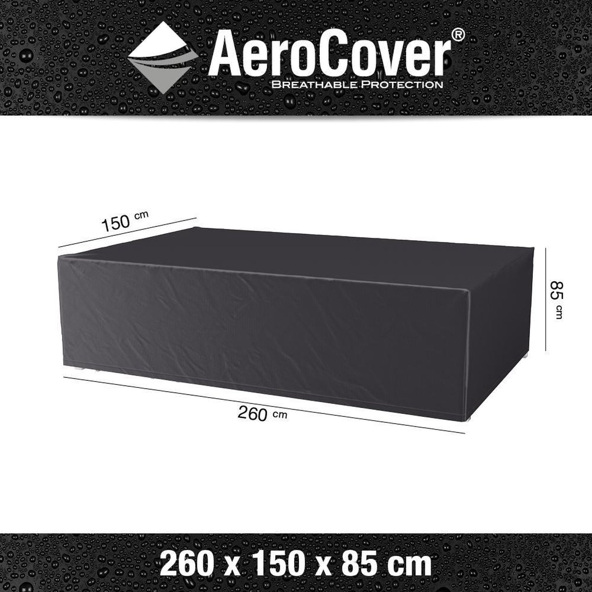 AeroCover Tuinsethoes H 85 x B 150 x D 260 cm - Grijs