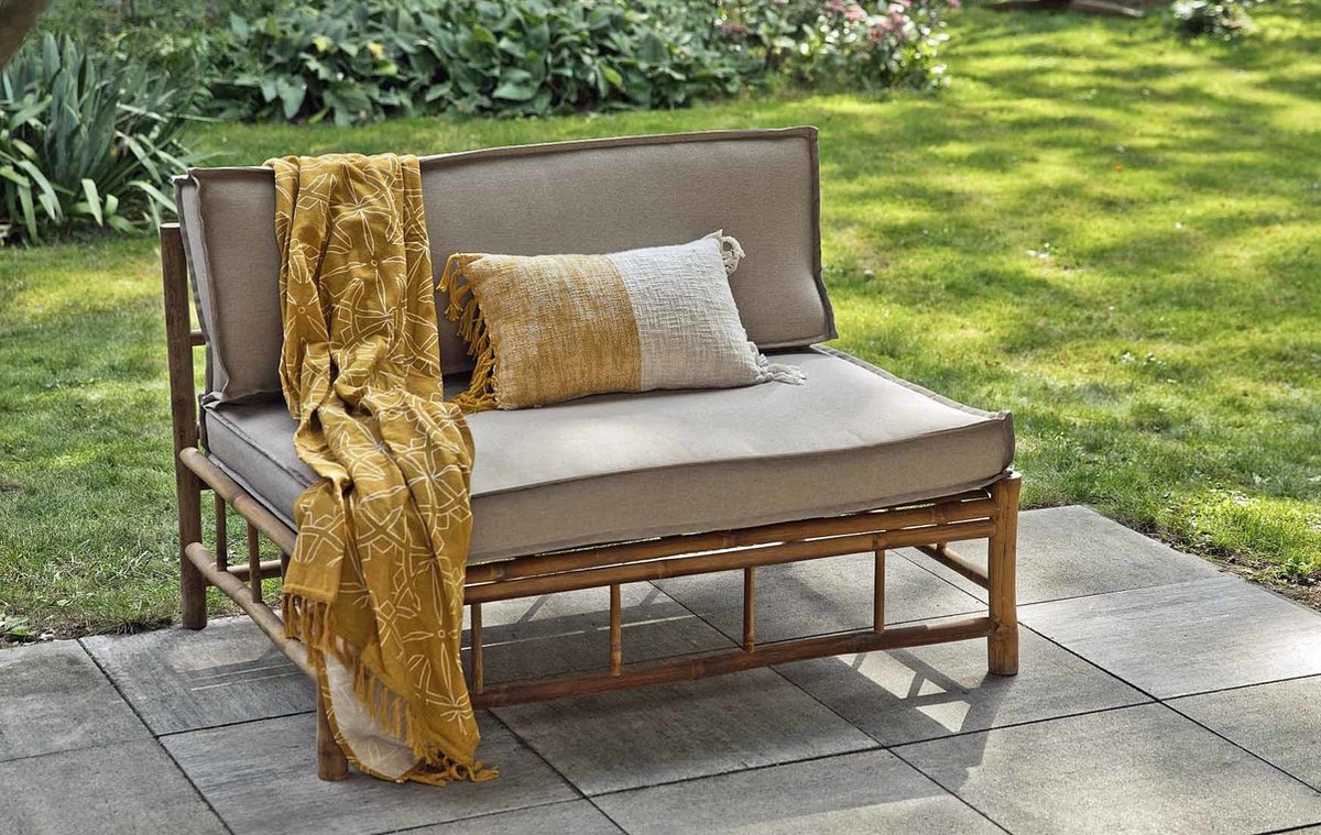 Exotan Bamboo Palletbank (met kussens) - Beige