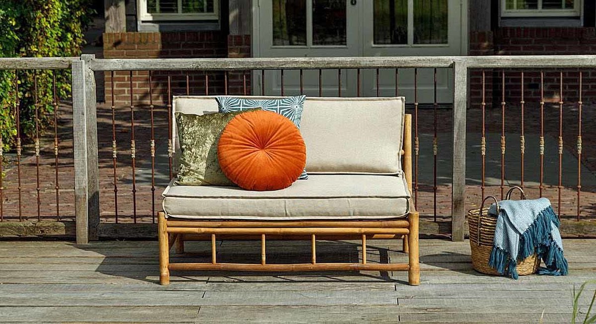 Exotan Bamboo Palletbank (met kussens) - Beige