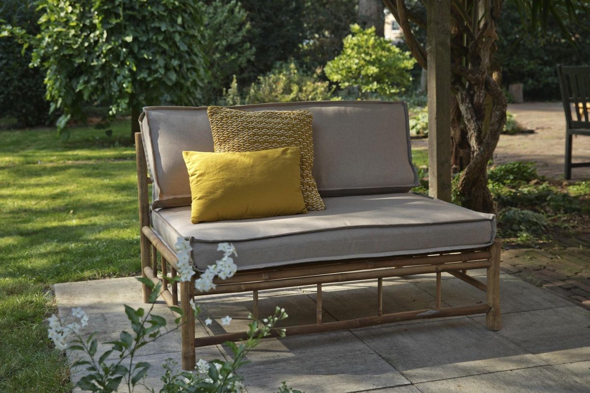 Exotan Bamboo Palletbank (met kussens) - Beige