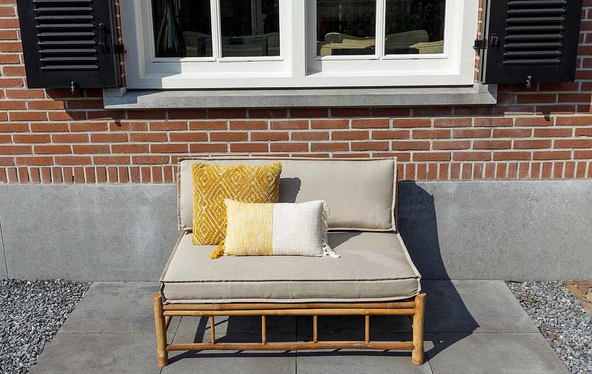 Exotan Bamboo Palletbank (met kussens) - Beige