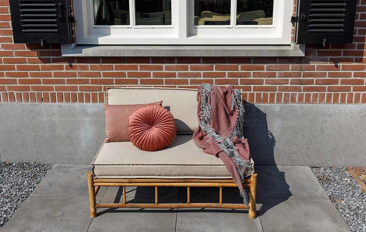 Exotan Bamboo Palletbank (met kussens) - Beige