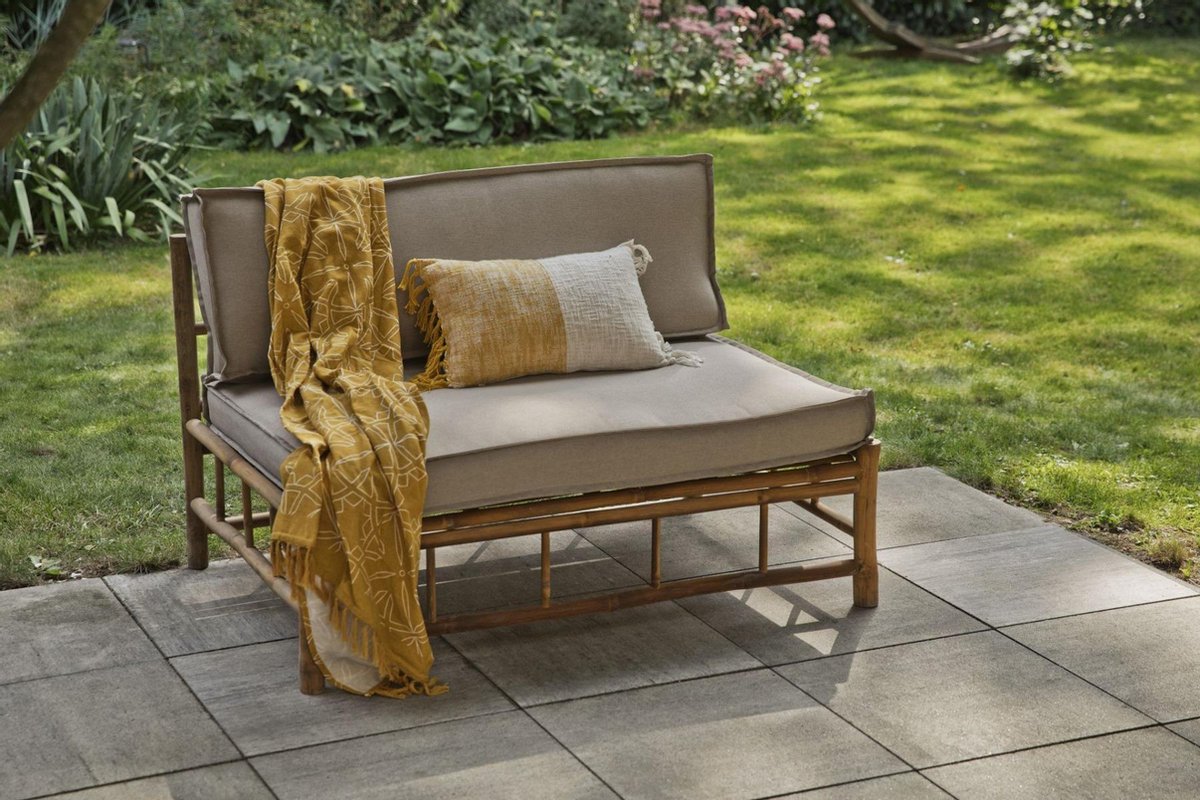 Exotan Bamboo Palletbank (met kussens) - Beige