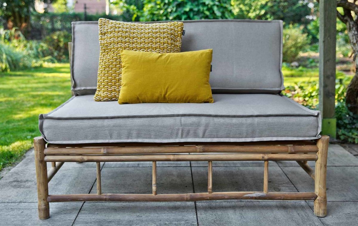 Exotan Bamboo Palletbank (met kussens) - Beige