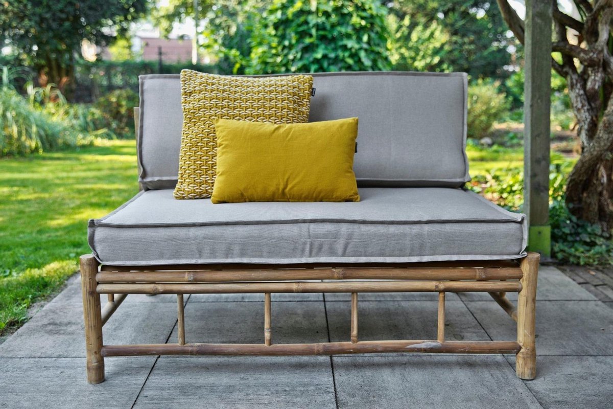 Exotan Bamboo Palletbank (met kussens) - Beige