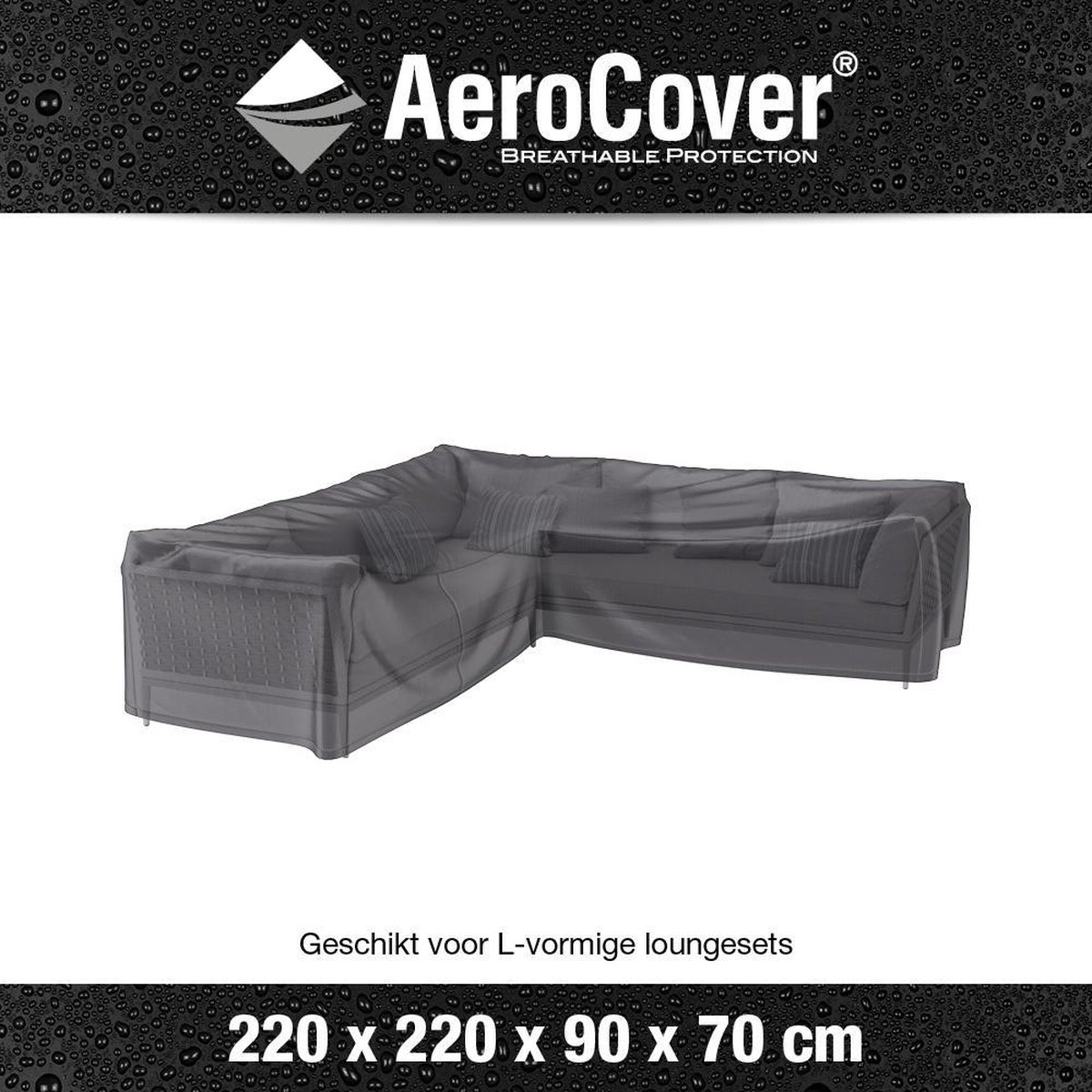 AeroCover Loungesethoes B 220 x D 90 cm - Grijs