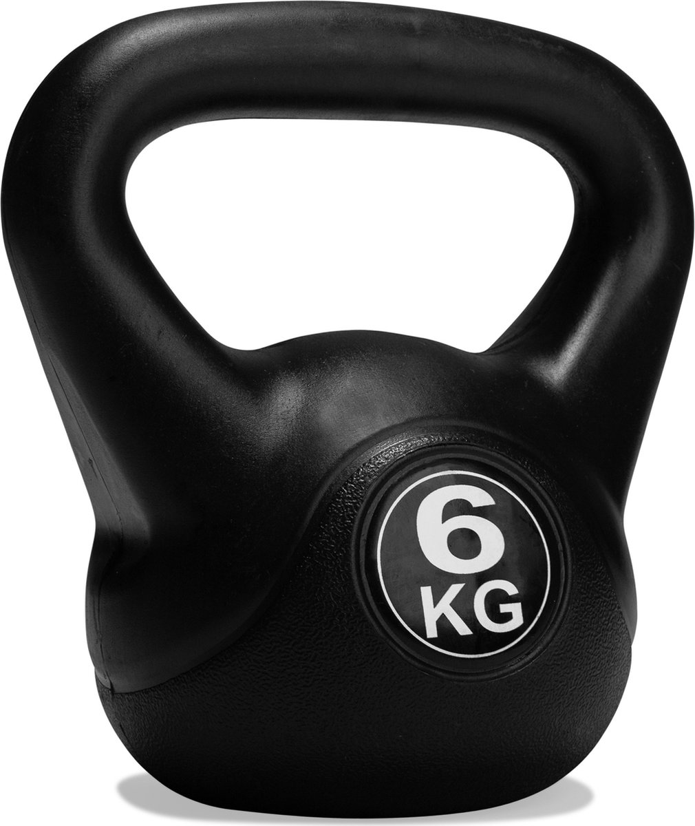 VirtuFit PVC Kettlebell - 6 kg - - Zwart