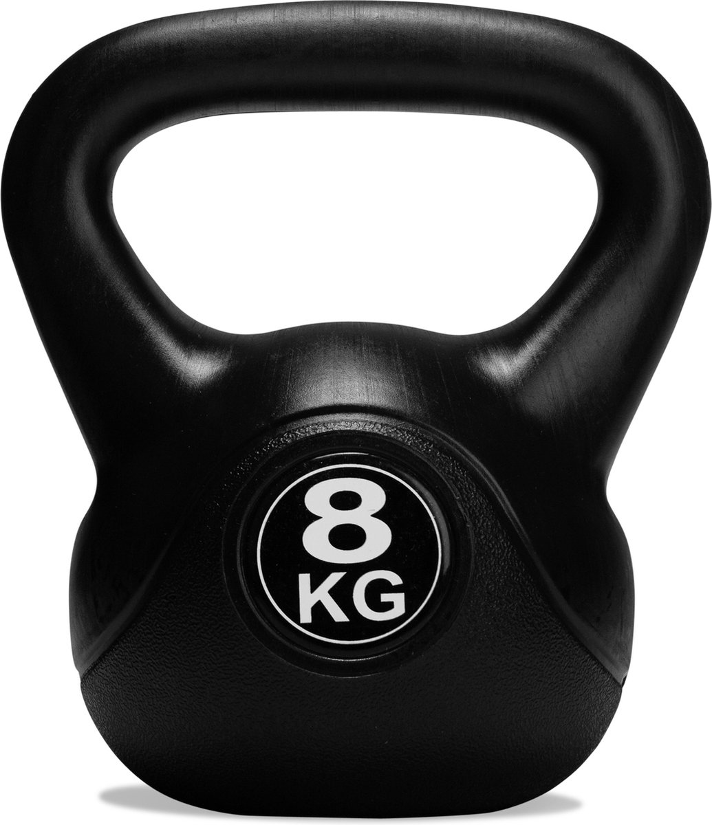 VirtuFit PVC Kettlebell - 8 kg - - Zwart