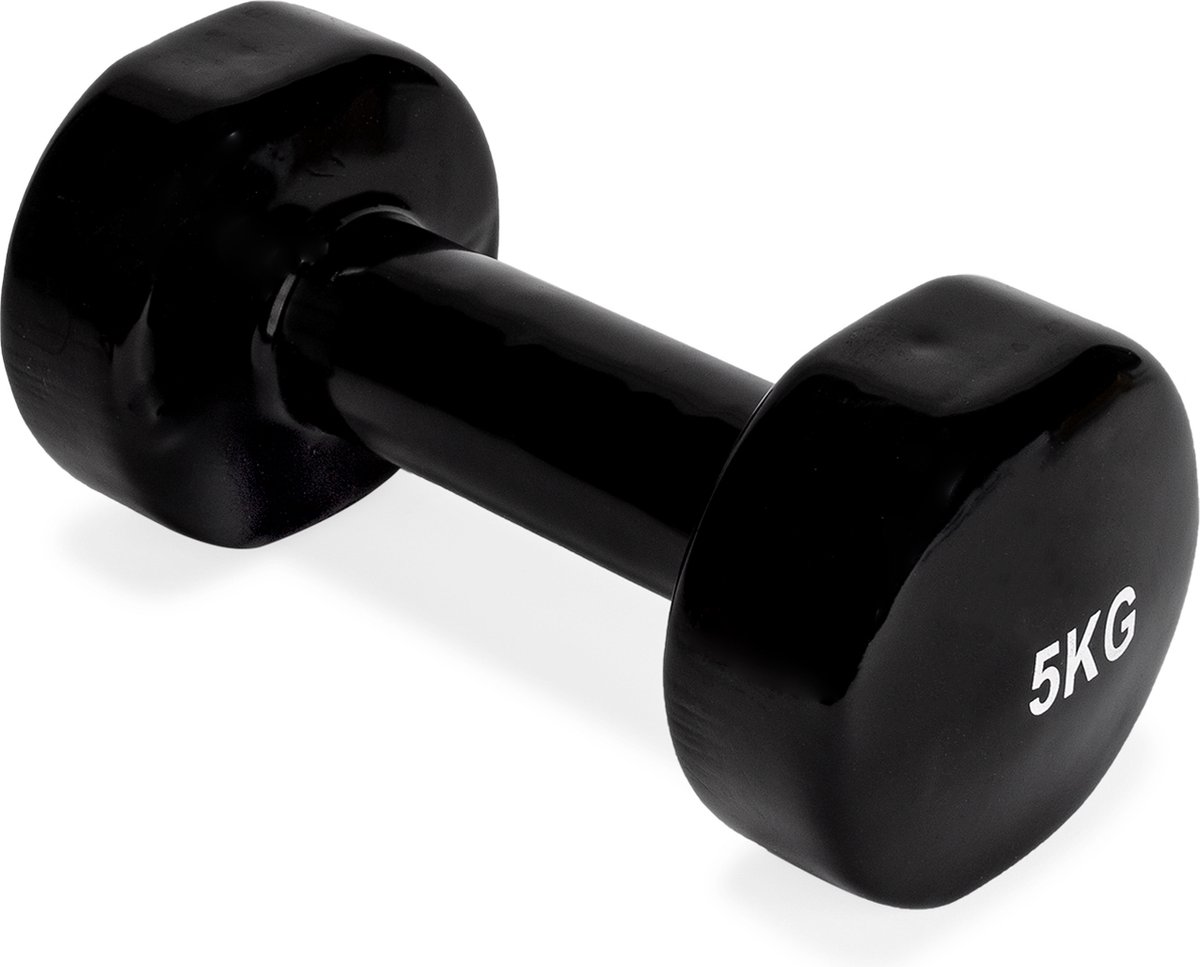 VirtuFit Vinyl Dumbbell Pro - 5 kg - - Zwart