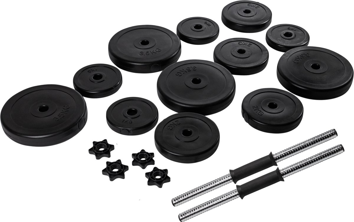 VirtuFit Verstelbare Dumbbellset - Vinyl - 2 x 14 kg (28 kg)