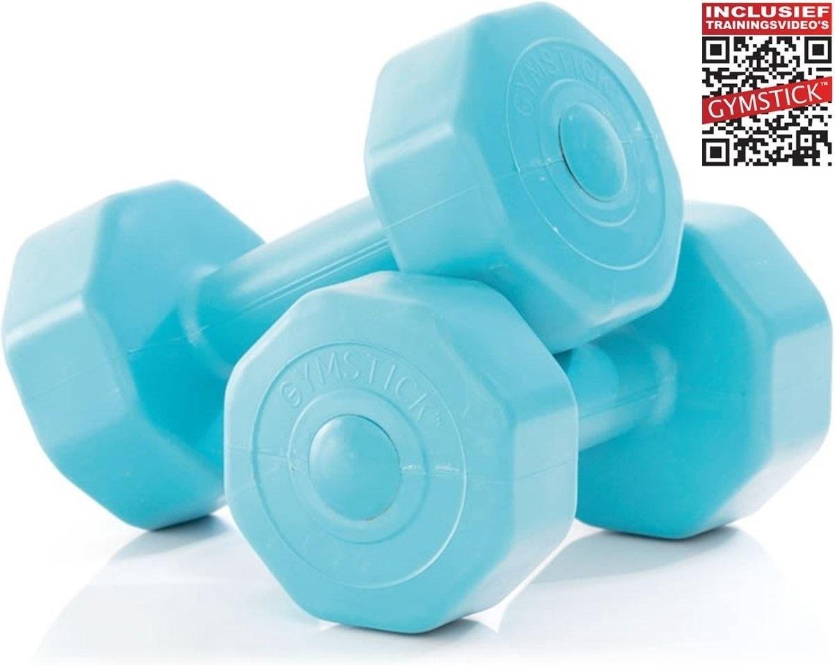 Gymstick Active Vinyl Dumbells - Met Online Trainingsvideo's - 2 x 1 kg - Blauw
