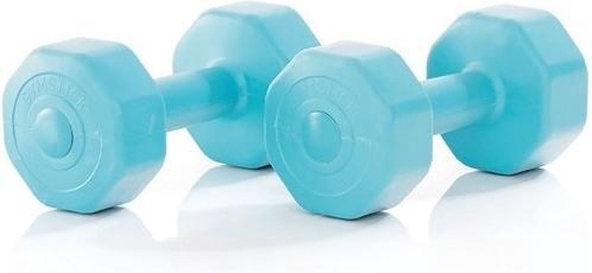 Gymstick Active Vinyl Dumbells - Met Online Trainingsvideo's - 2 x 1 kg - Blauw