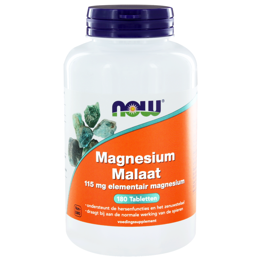 Now Magnesium malaat 115 mg 180 tabletten