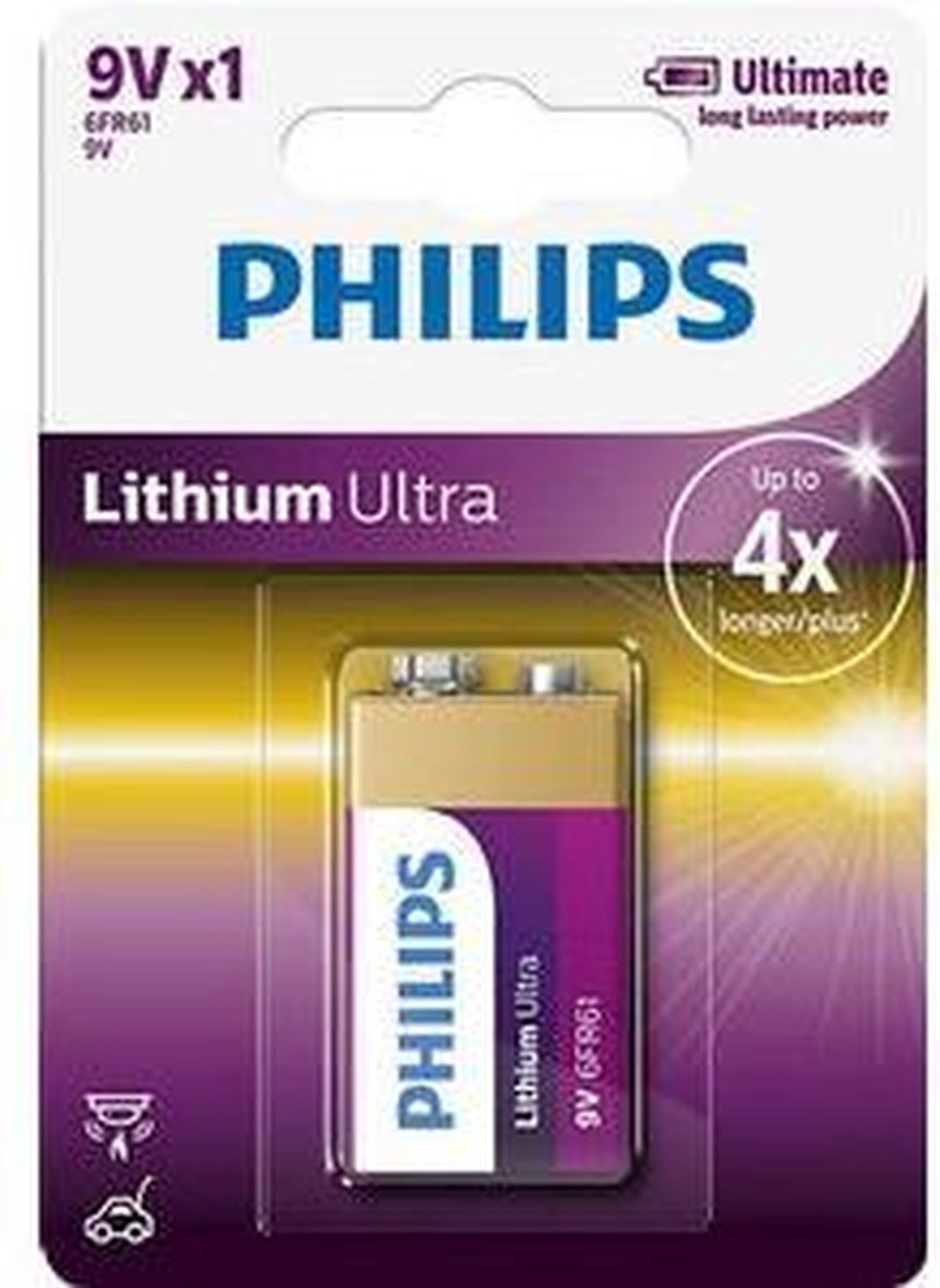 Philips 9v Lithium Ultra Batterij - 1 Stuk