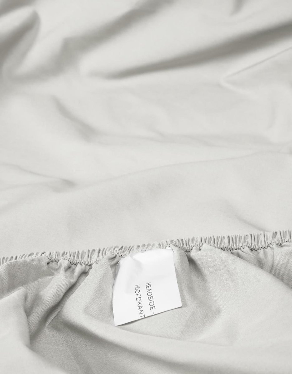 Essenza Premium Percale Katoen Hoeslaken Extra Hoog - 100% Percale Katoen - Lits-jumeaux (160x200 Cm) - - Silver