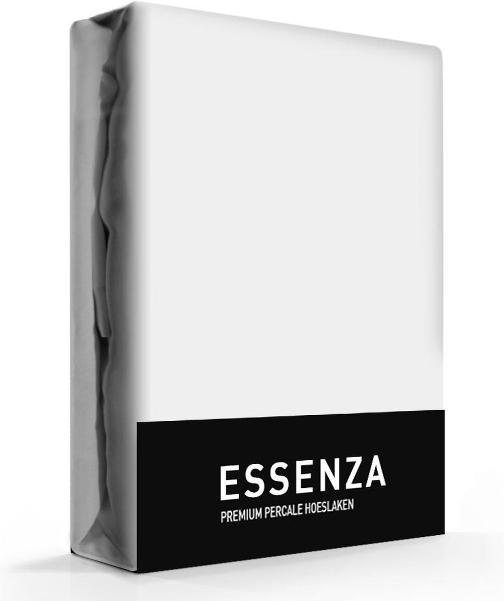 Essenza Premium Percale Katoen Hoeslaken Extra Hoog - 100% Percale Katoen - 1-persoons (90x200 Cm) - - Silver