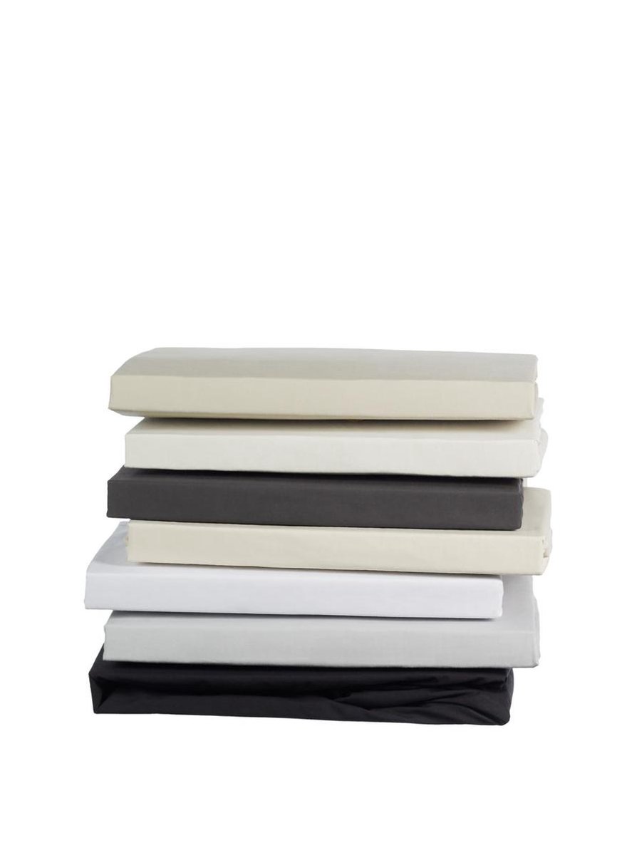 Beddinghouse Percale Katoen Topper Hoeslaken - 100% Percale Katoen - Lits-jumeaux (160x210/220 Cm) - White - Wit