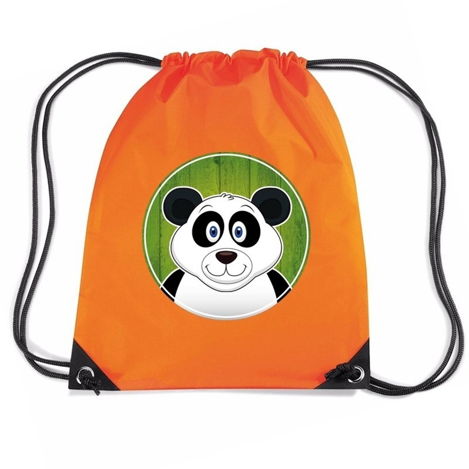 Bellatio Decorations Panda Rijgkoord Rugtas / Gymtas 11 Liter - Voor Kinderen - Oranje